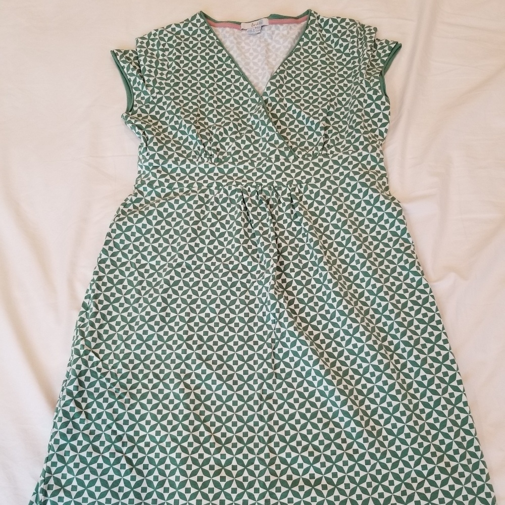 Boden Green and White Casual Jersey dress